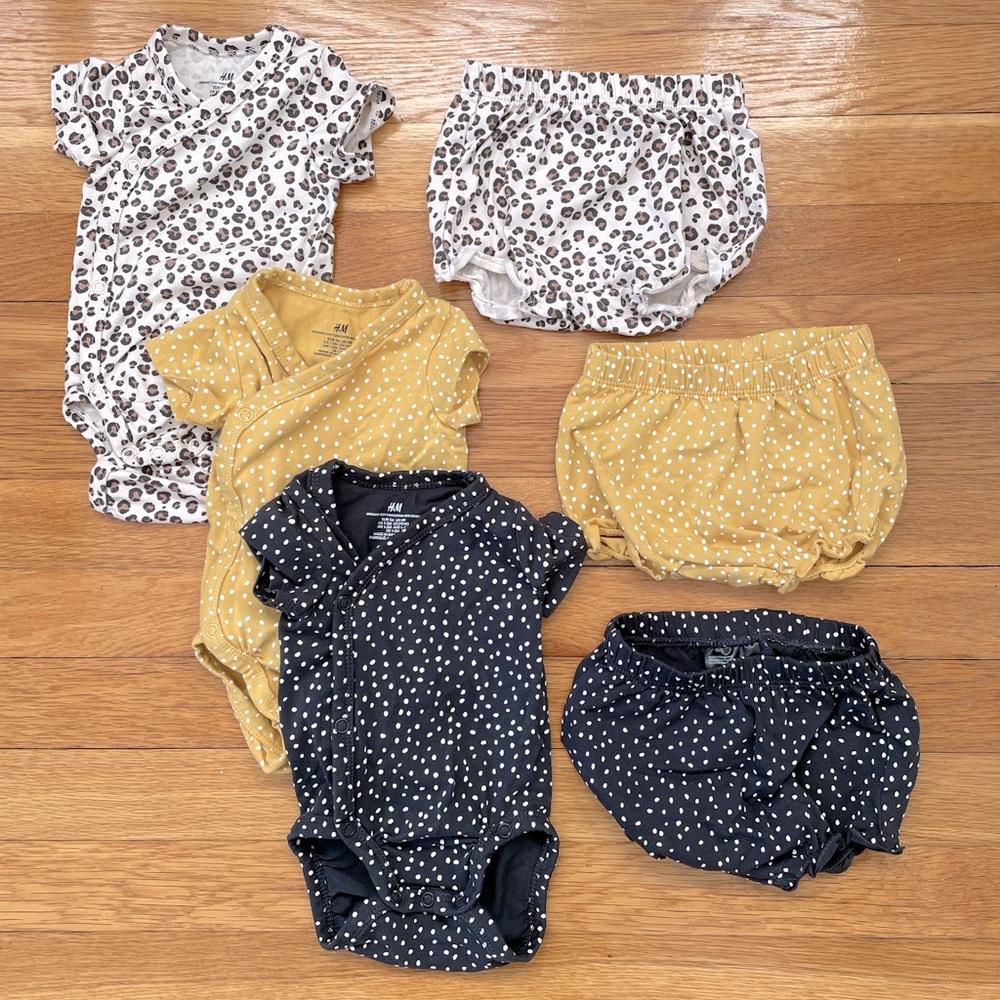 H&M Newborn Baby Bundle - 3 Matching Sets